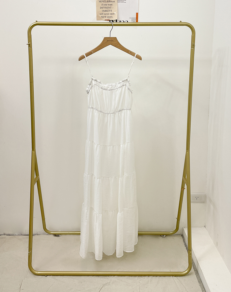 FLORAL WREATH DESIGN TIERED DRESS