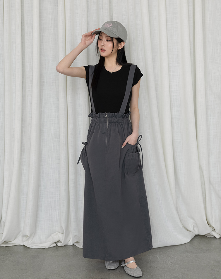 MINIMAL TIE WAIST POCKET STRAP DRESS