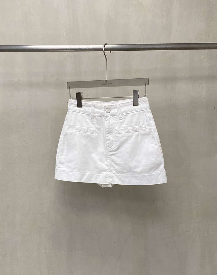 CLASSIC A-LINE POCKET DENIM MINI SKIRT