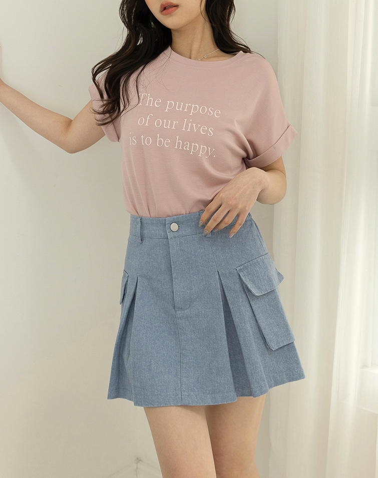 PLEATED SKORT WITH SIDE POCKETS
