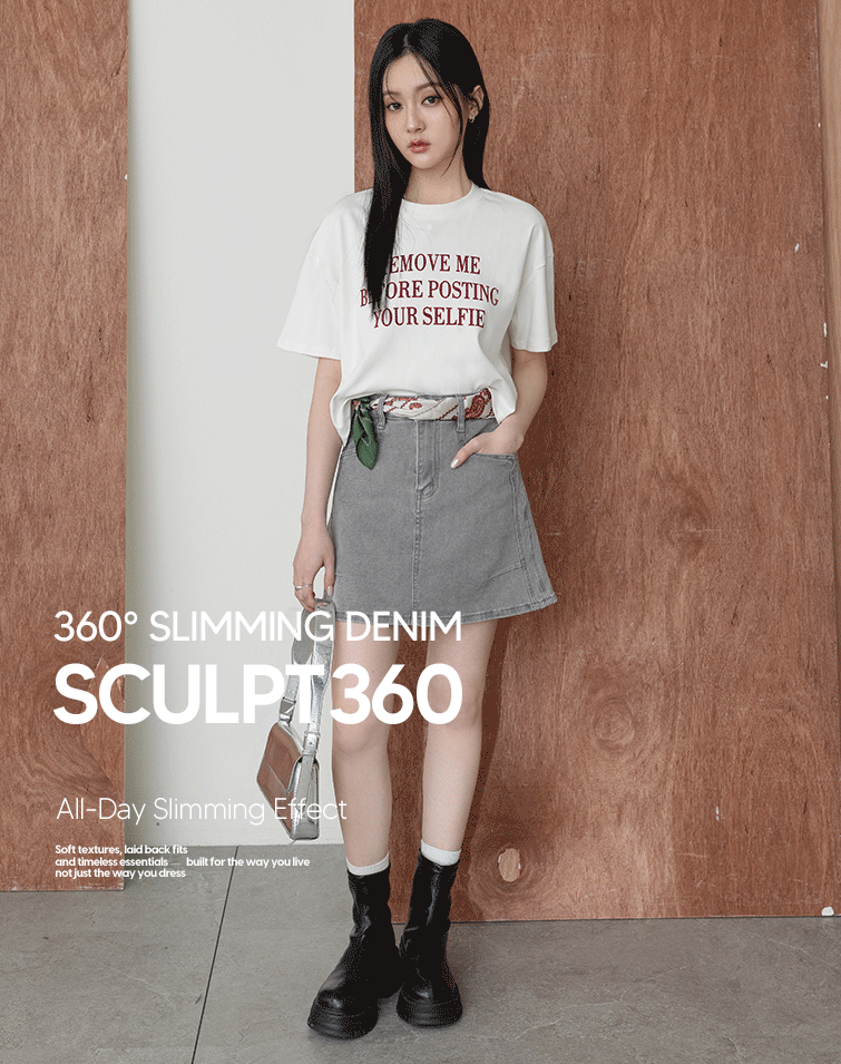 360° SLIMMING DENIM A-LINE SKIRT