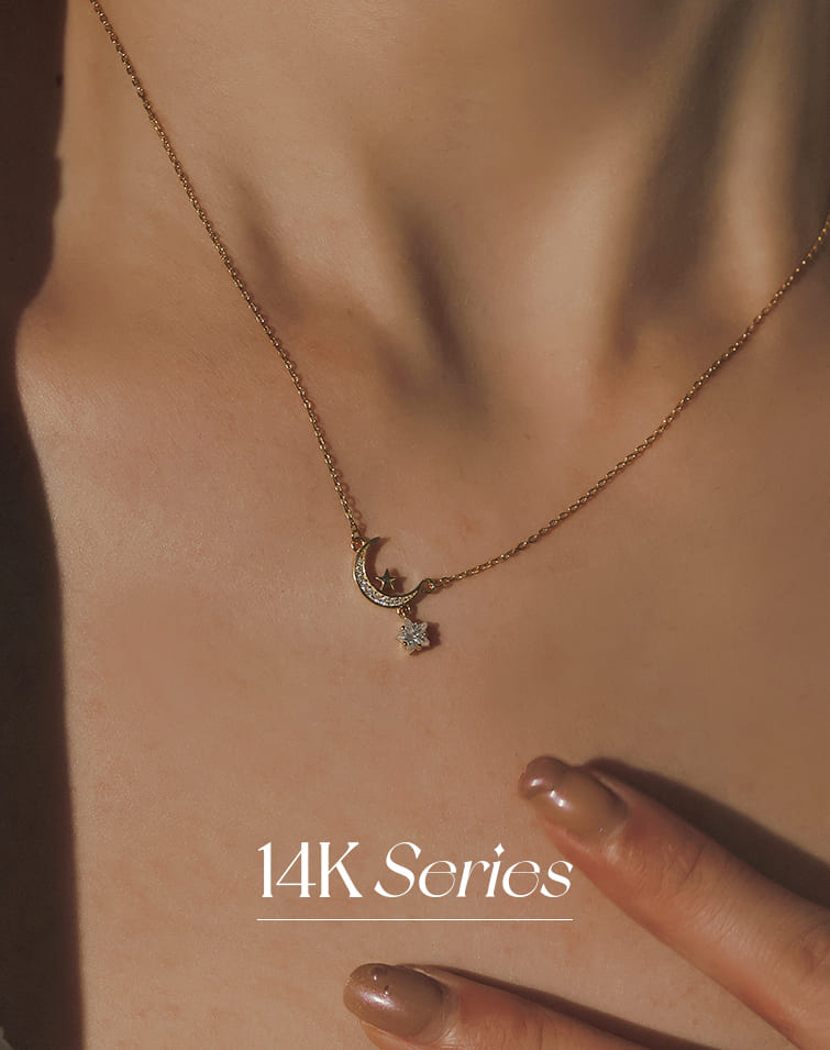 14K STARS & MOON LOVERS NECKLACE