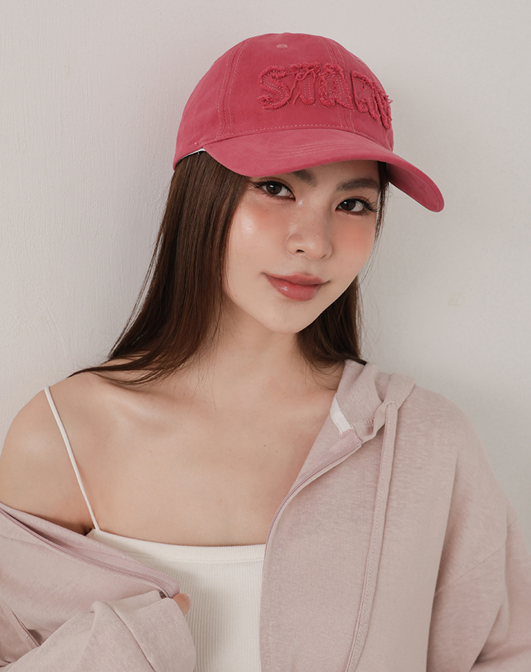 WASHED FRAYED LETTER CAP