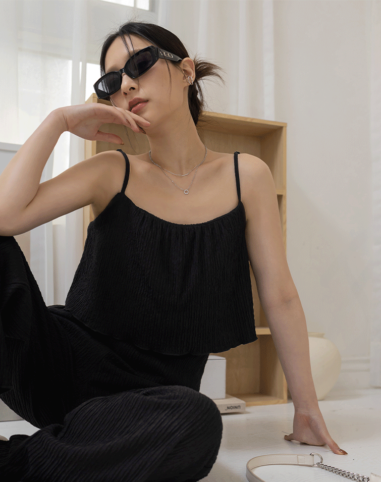 LAZY CASUAL JUMPSUIT WITH WIDE LEG PANTS