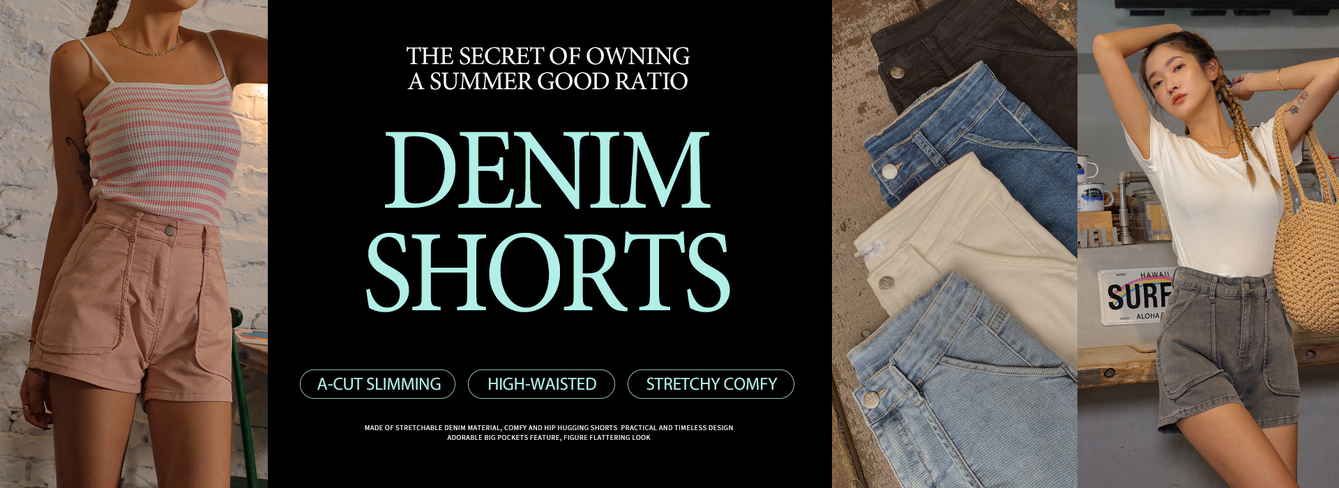 || Large Pocket Denim Shorts || The secret to a model ratio in summer!